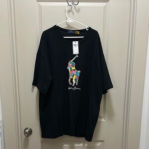 Polo by Ralph Lauren Black Short Sleeve Tee with Graphic Design